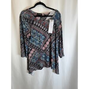 G Collection Womens Sz L Multicolor Blouse Boho